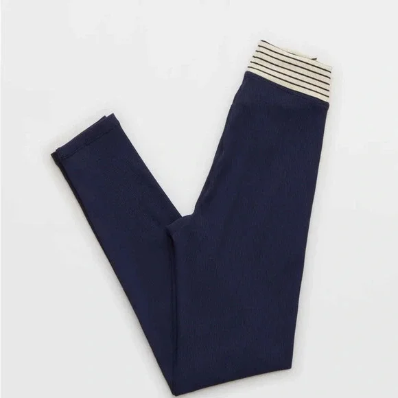 NWT Aerie Offline Womens Navy Ribbed 7/8 Legging Drawstring - Size Small - Picture 5 of 11
